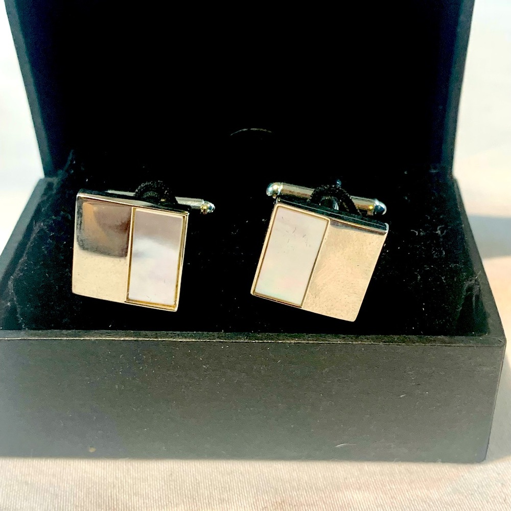 Banana Republic silver modern cufflinks